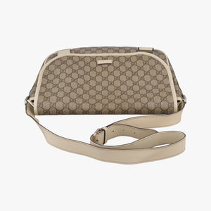 Pre-owned Gucci GG Plus Messenger Brown×White PVC coated canvas 201732 shoulderbag | stylenewstar