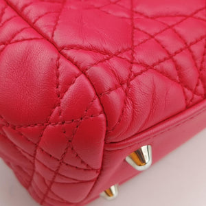 Pre-owned Christian Dior Cannage Dior Soft Shopping Red lambskin  shoulderbag | stylenewstar