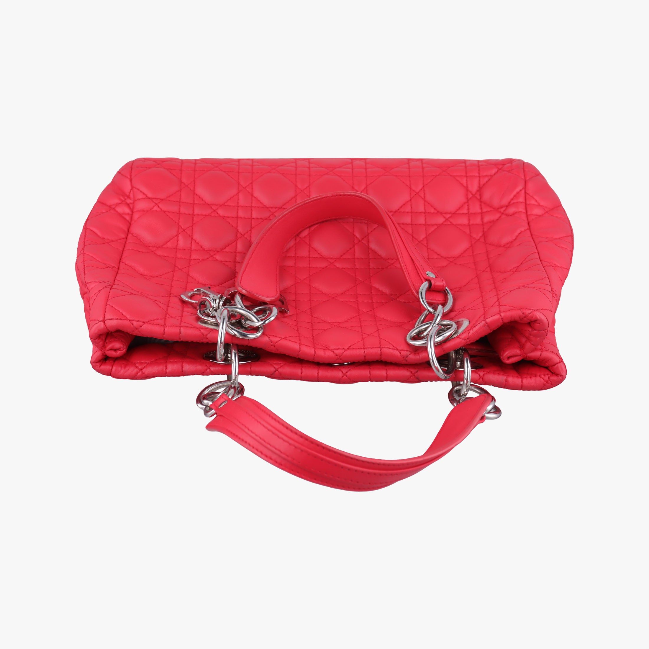 Pre-owned Christian Dior Cannage Dior Soft Shopping Red lambskin  shoulderbag | stylenewstar