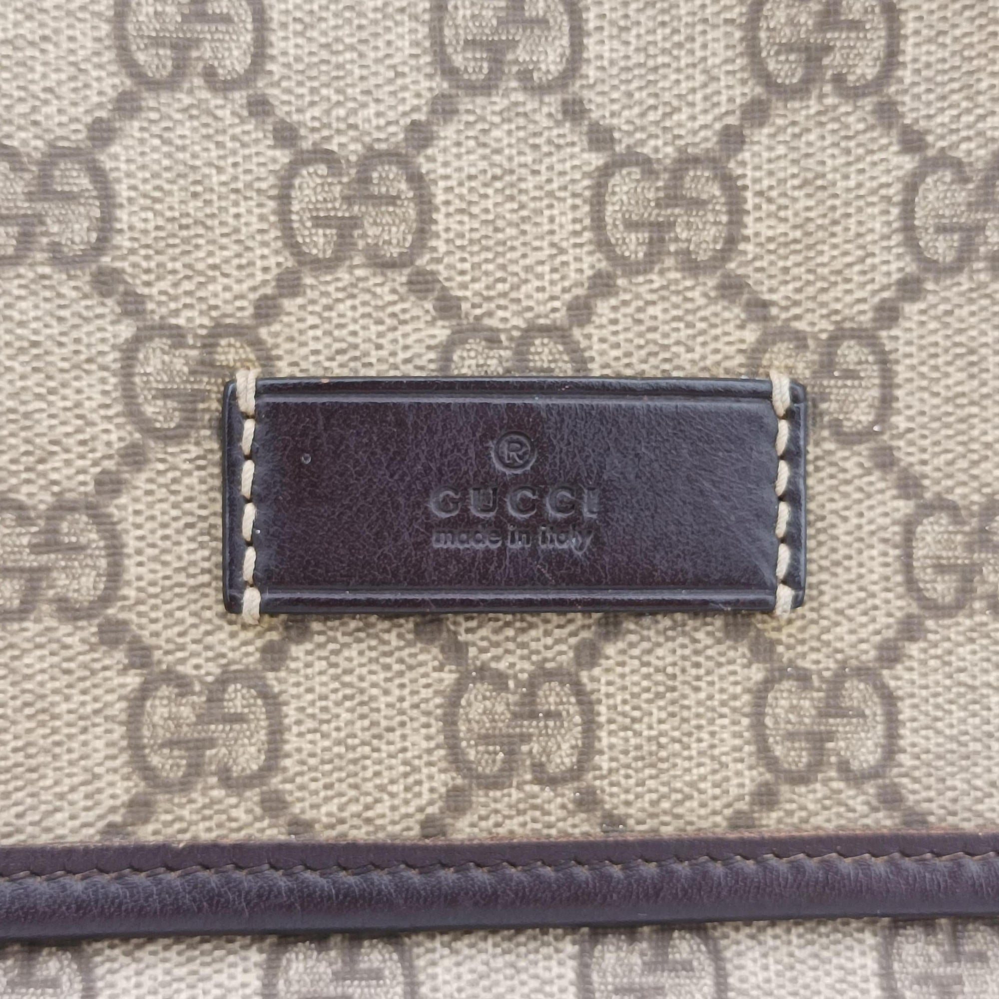 Vintage Gucci GG Imprime Messenger Brown PVC coated canvas×Leather 201725 shoulderbag | stylenewstar
