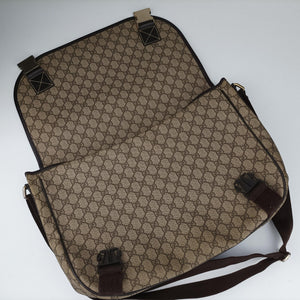 Vintage Gucci GG Imprime Messenger Brown PVC coated canvas×Leather 201725 shoulderbag | stylenewstar