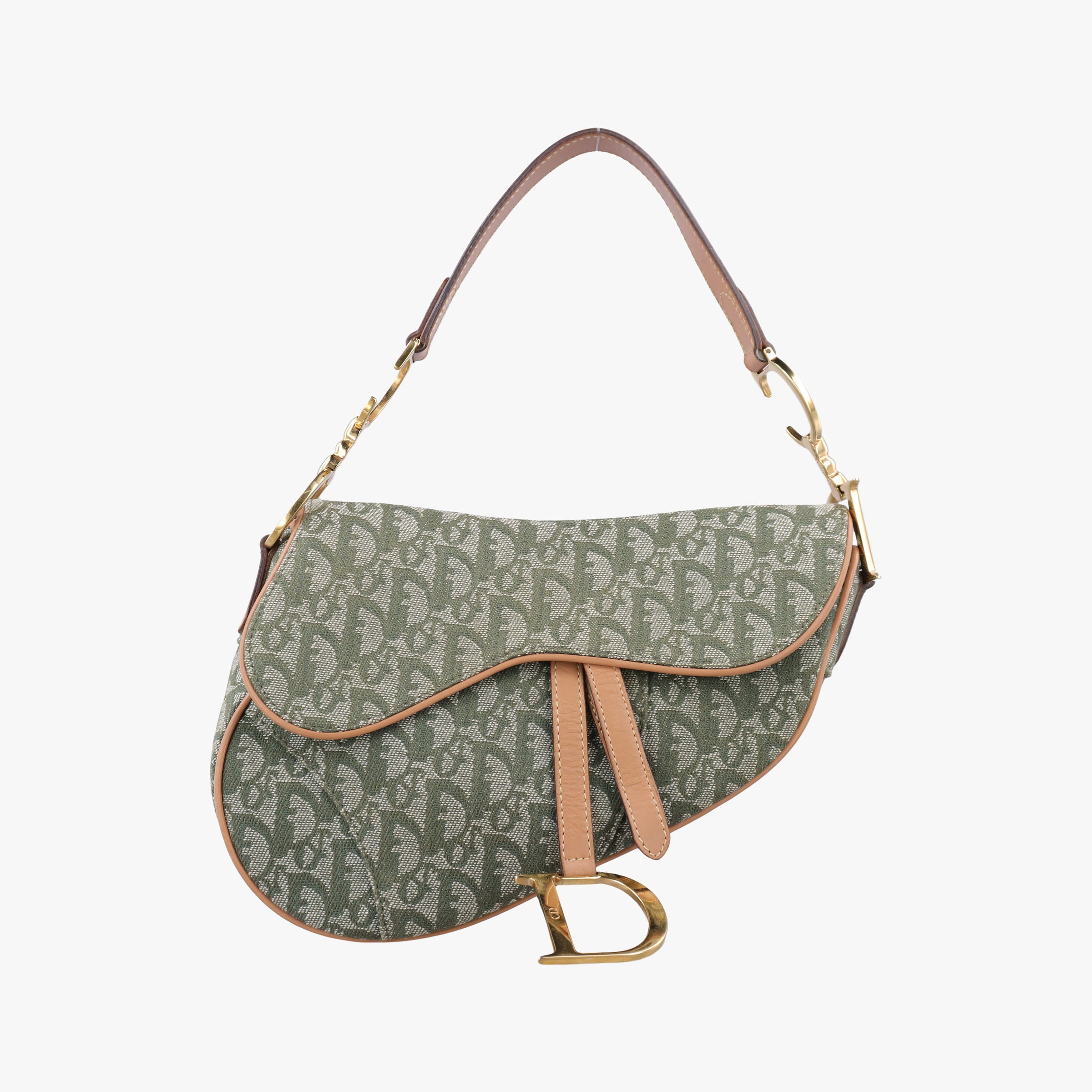 Secondhand Christian Dior Saddle Green Jacquard  shoulderbag | stylenewstar