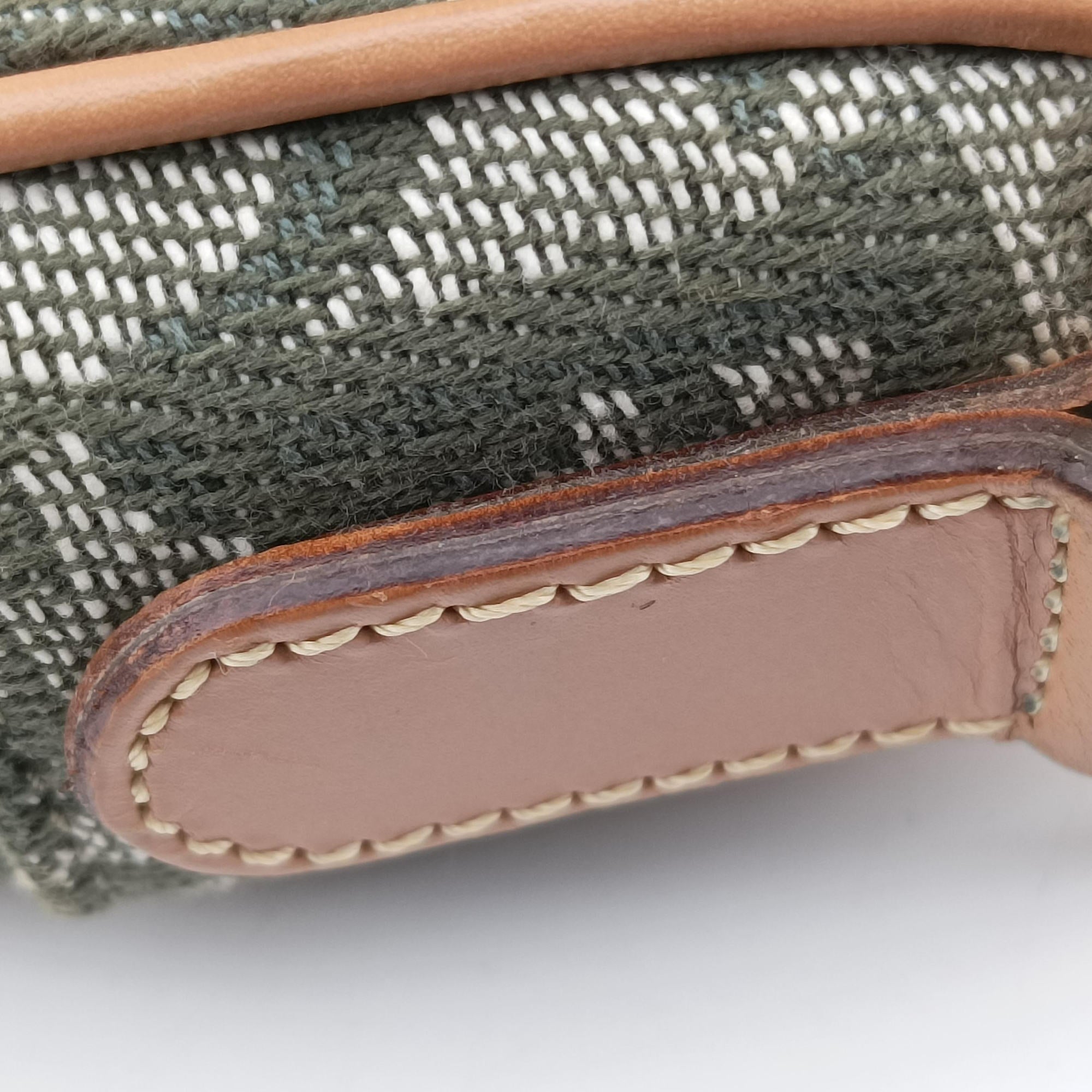 Secondhand Christian Dior Saddle Green Jacquard  shoulderbag | stylenewstar