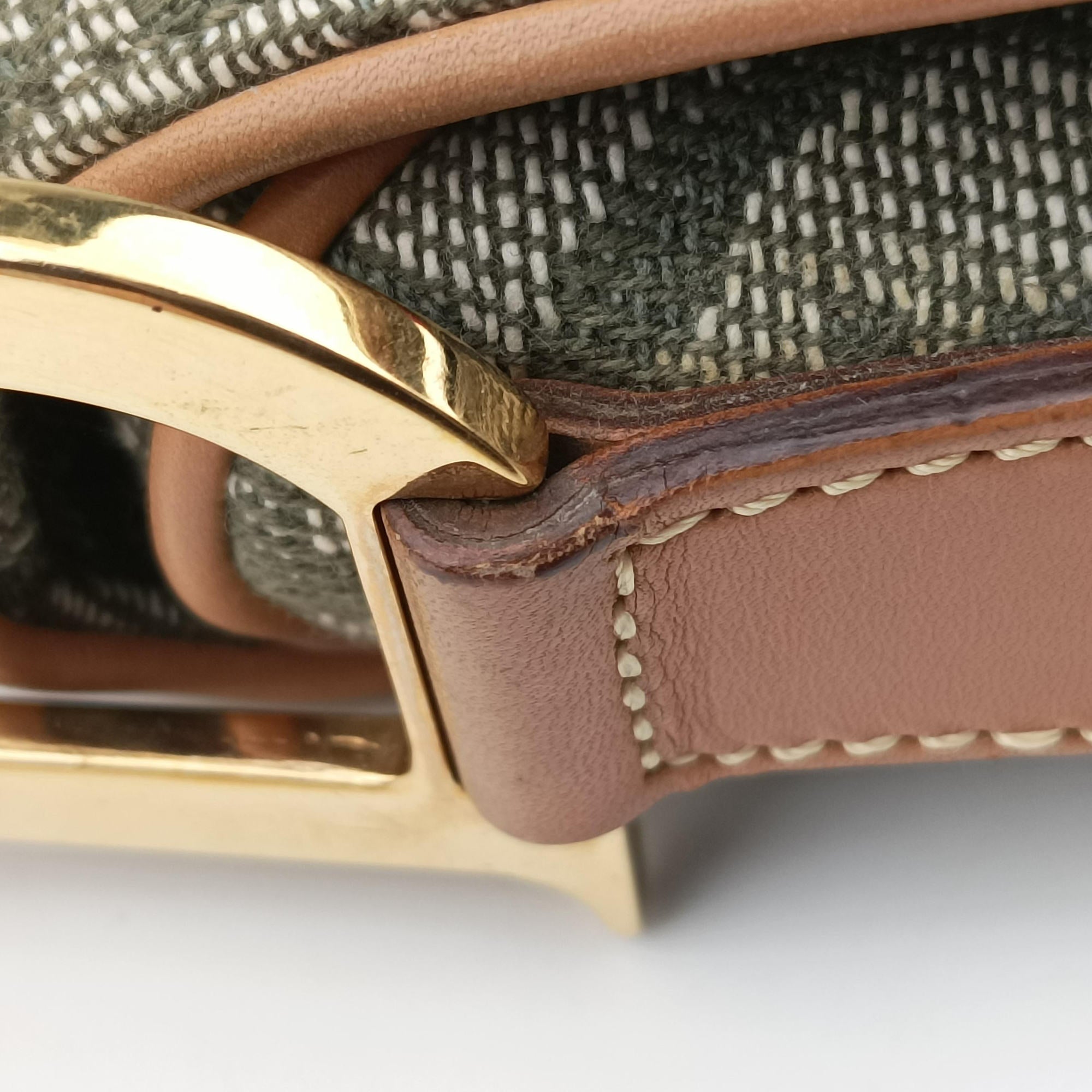 Secondhand Christian Dior Saddle Green Jacquard  shoulderbag | stylenewstar