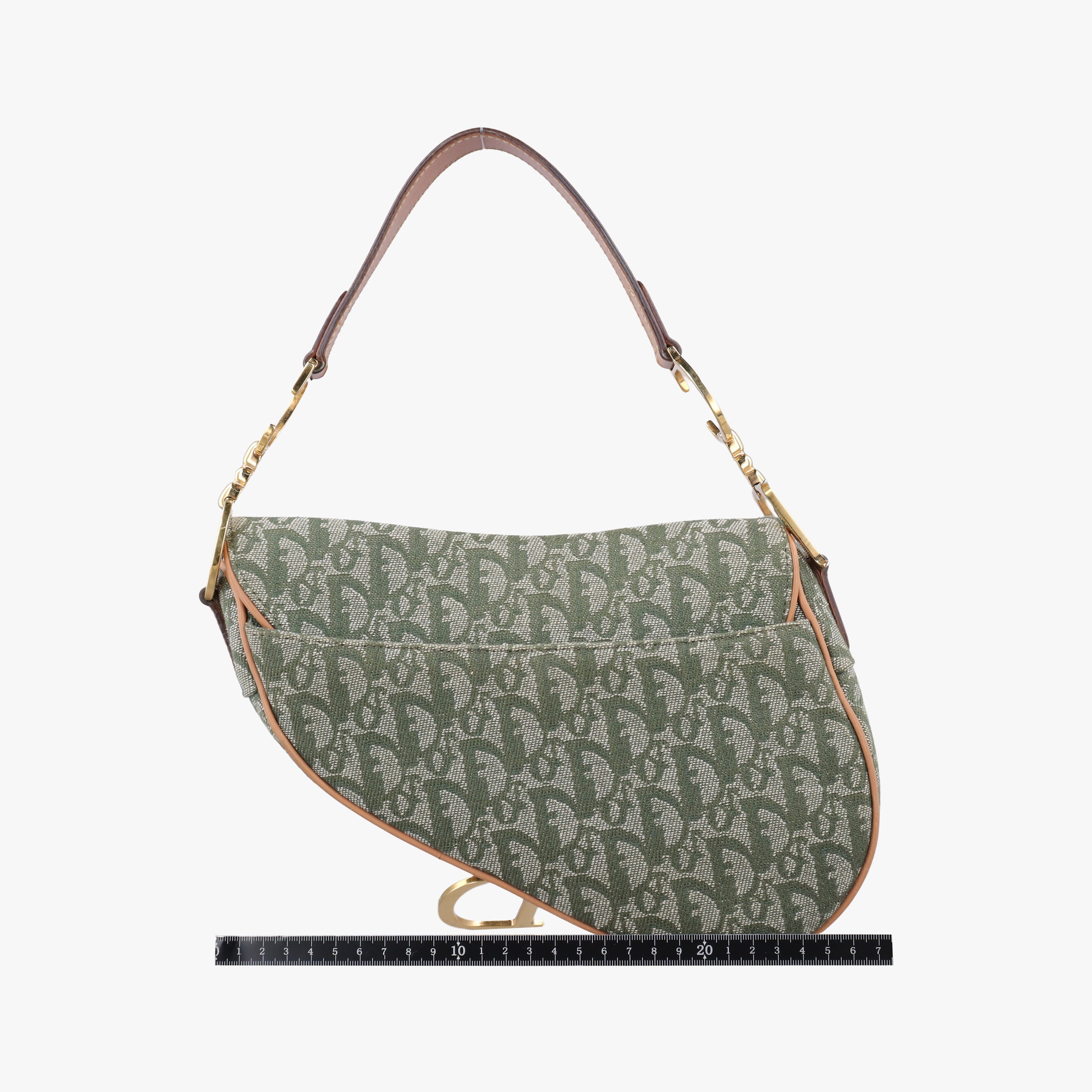 Secondhand Christian Dior Saddle Green Jacquard  shoulderbag | stylenewstar