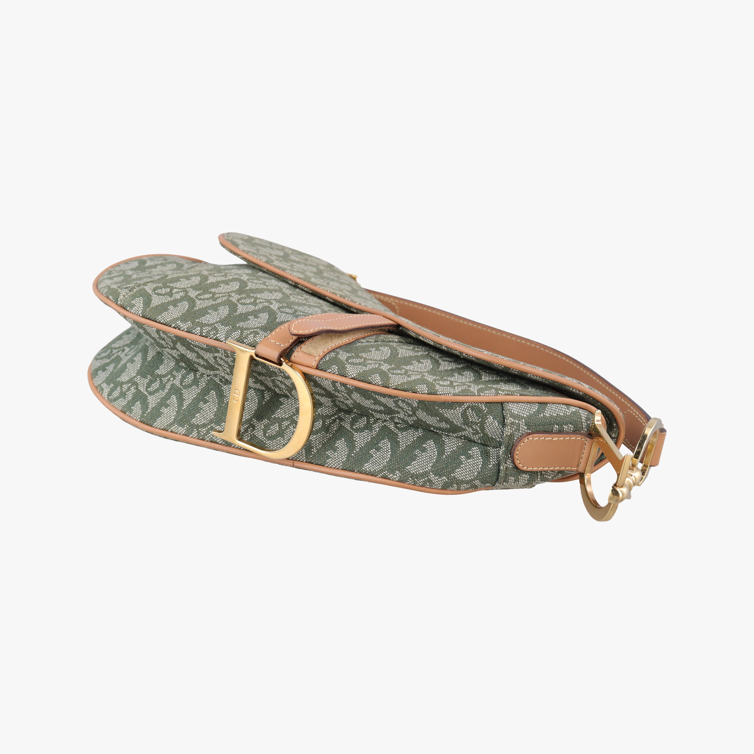Secondhand Christian Dior Saddle Green Jacquard  shoulderbag | stylenewstar