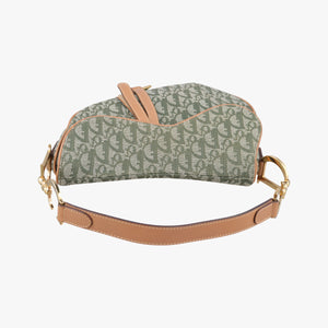 Secondhand Christian Dior Saddle Green Jacquard  shoulderbag | stylenewstar