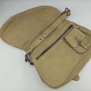 Pre-owned Christian Dior Gaucho Beige Leather  shoulderbag | stylenewstar