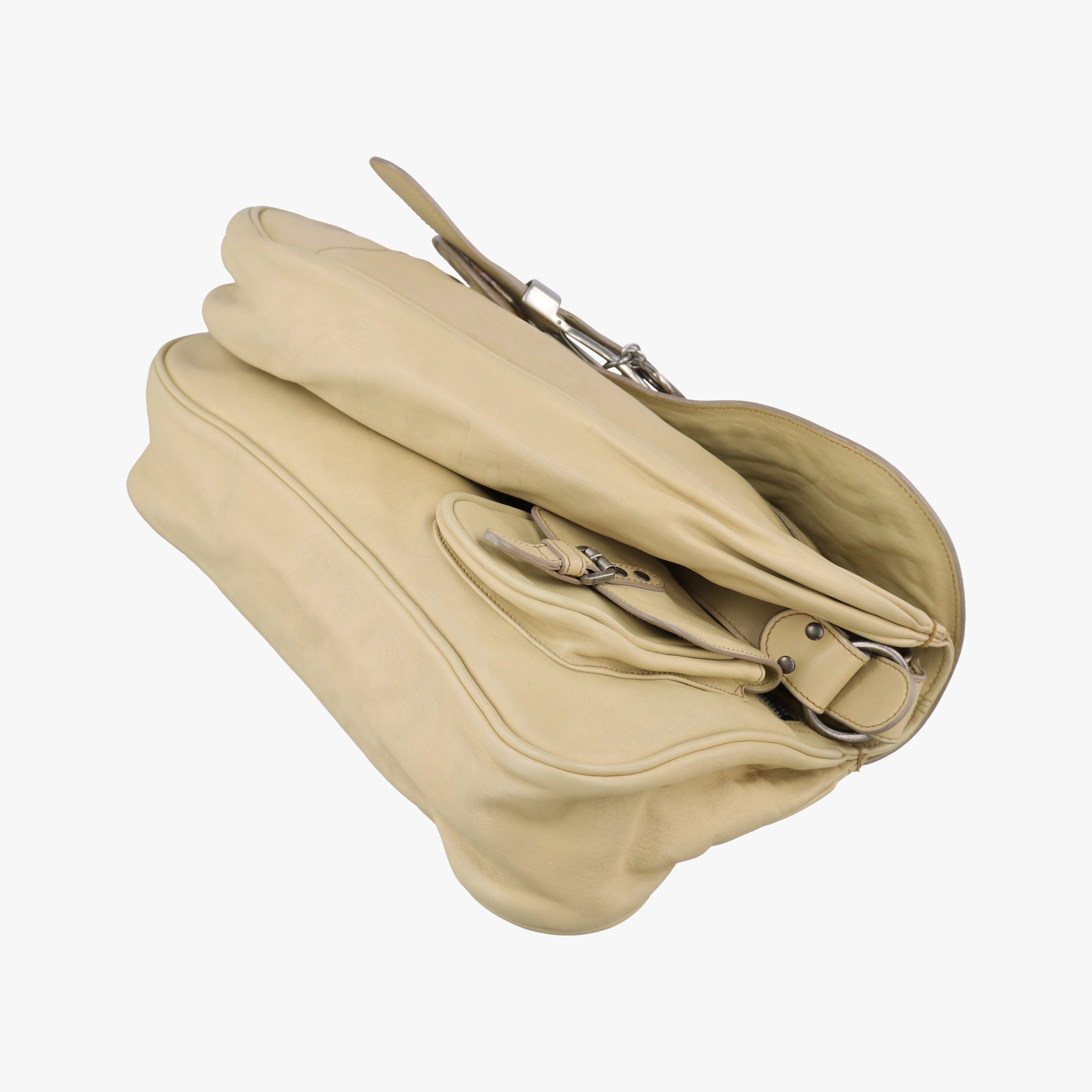 Pre-owned Christian Dior Gaucho Beige Leather  shoulderbag | stylenewstar