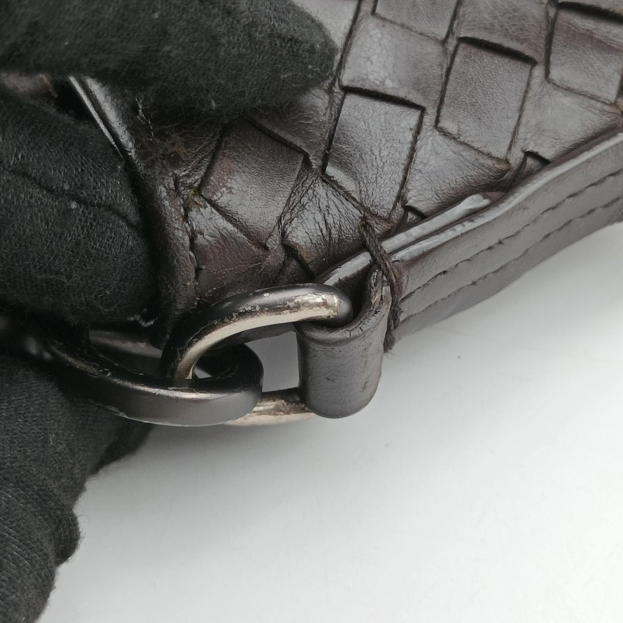 Pre-owned Bottega Veneta Intrecciato Brown lambskin  shoulderbag | stylenewstar