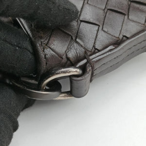 Pre-owned Bottega Veneta Intrecciato Brown lambskin  shoulderbag | stylenewstar
