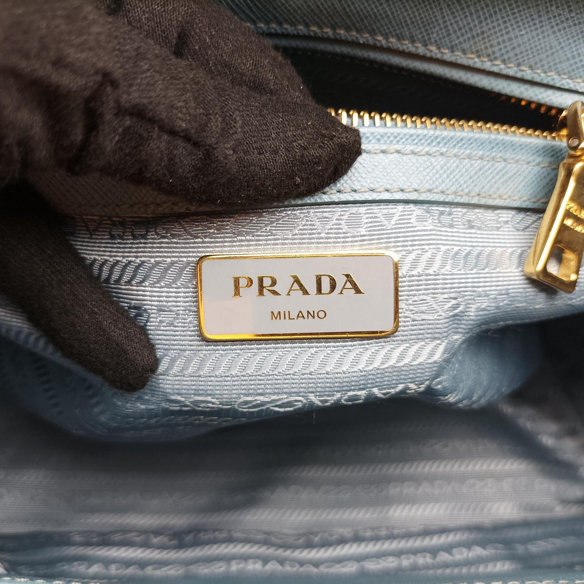Secondhand Prada Galleria Blue SAFFIANO Leather BN1786 handbag | stylenewstar