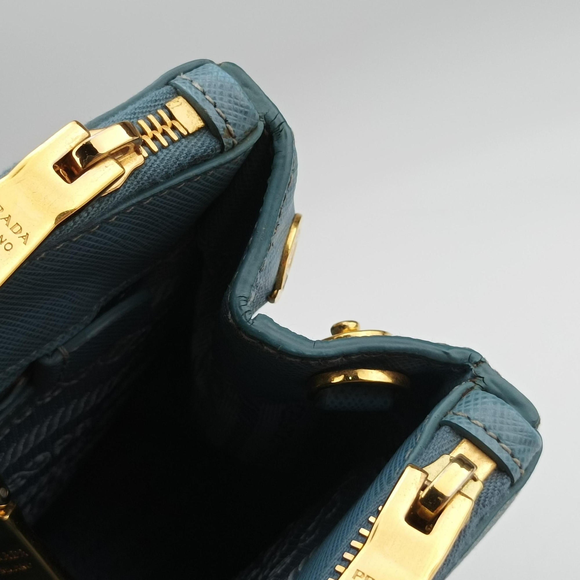 Secondhand Prada Galleria Blue SAFFIANO Leather BN1786 handbag | stylenewstar