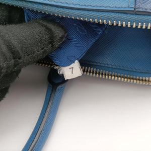 Pre-owned Prada Galleria Blue×Navy SAFFIANO Leather B2274C shoulderbag | stylenewstar