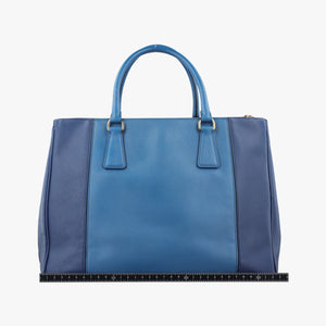 Pre-owned Prada Galleria Blue×Navy SAFFIANO Leather B2274C shoulderbag | stylenewstar