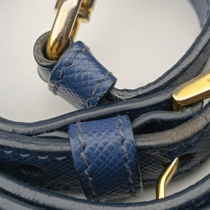 Pre-owned Prada Galleria Blue×Navy SAFFIANO Leather B2274C shoulderbag | stylenewstar
