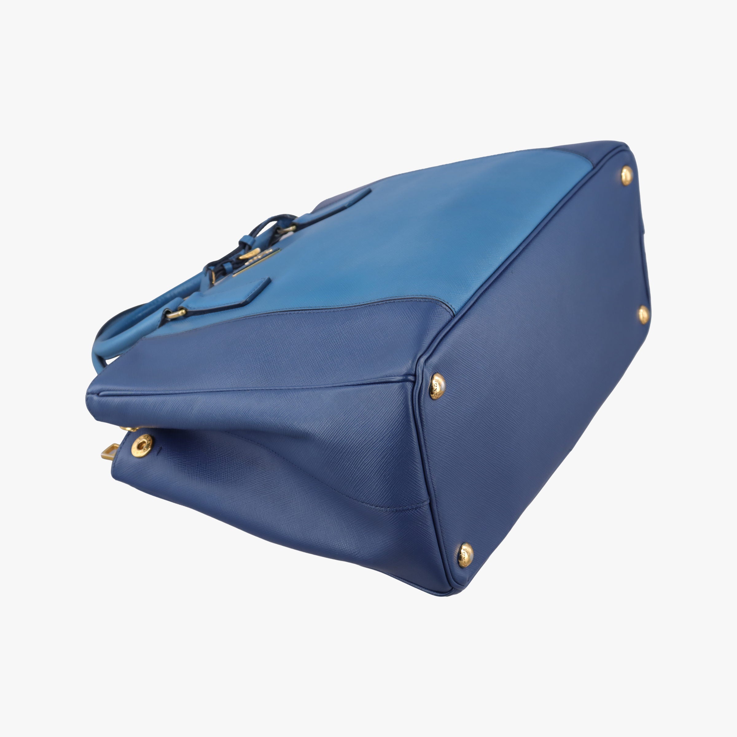 Pre-owned Prada Galleria Blue×Navy SAFFIANO Leather B2274C shoulderbag | stylenewstar