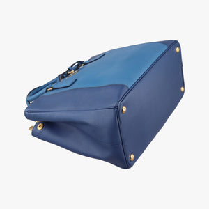 Pre-owned Prada Galleria Blue×Navy SAFFIANO Leather B2274C shoulderbag | stylenewstar