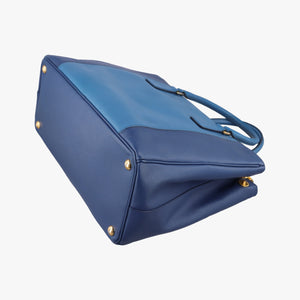 Pre-owned Prada Galleria Blue×Navy SAFFIANO Leather B2274C shoulderbag | stylenewstar
