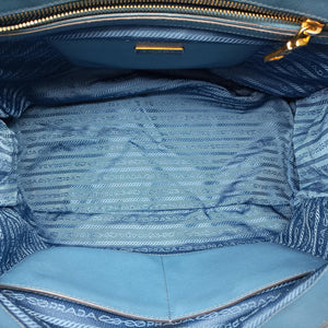 Pre-owned Prada Galleria Blue×Navy SAFFIANO Leather B2274C shoulderbag | stylenewstar