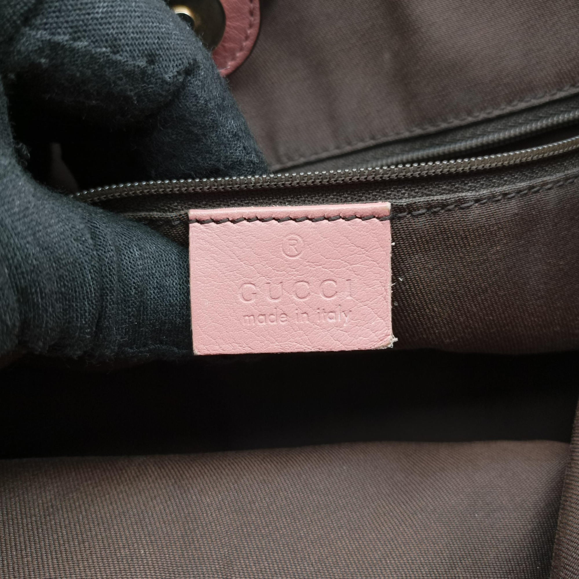 Pre-owned Gucci Sukey Beige × Brown × Pink canvas×leather 211944 handbag | stylenewstar