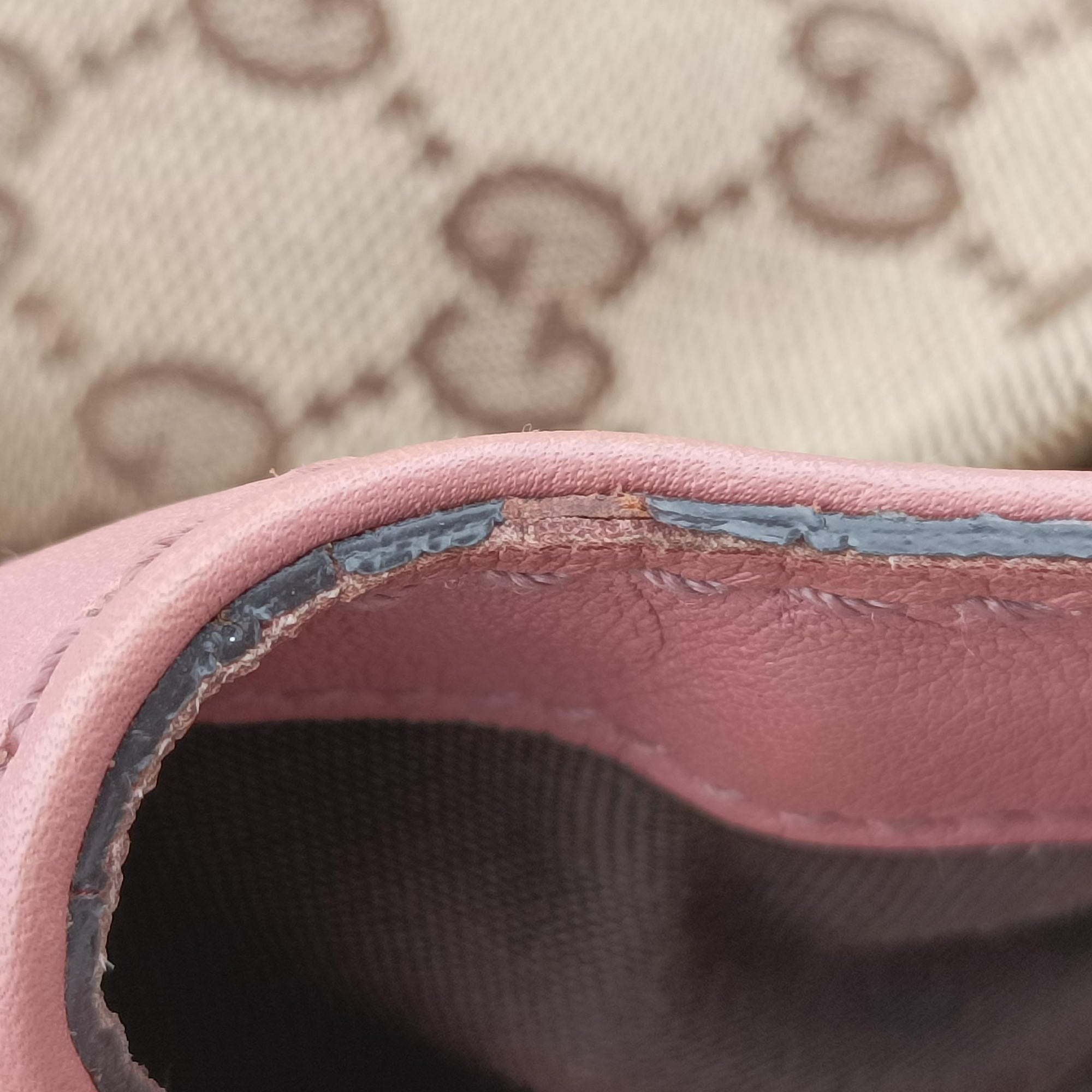 Pre-owned Gucci Sukey Beige × Brown × Pink canvas×leather 211944 handbag | stylenewstar