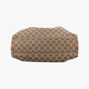 Pre-owned Gucci Sukey Beige × Brown × Pink canvas×leather 211944 handbag | stylenewstar
