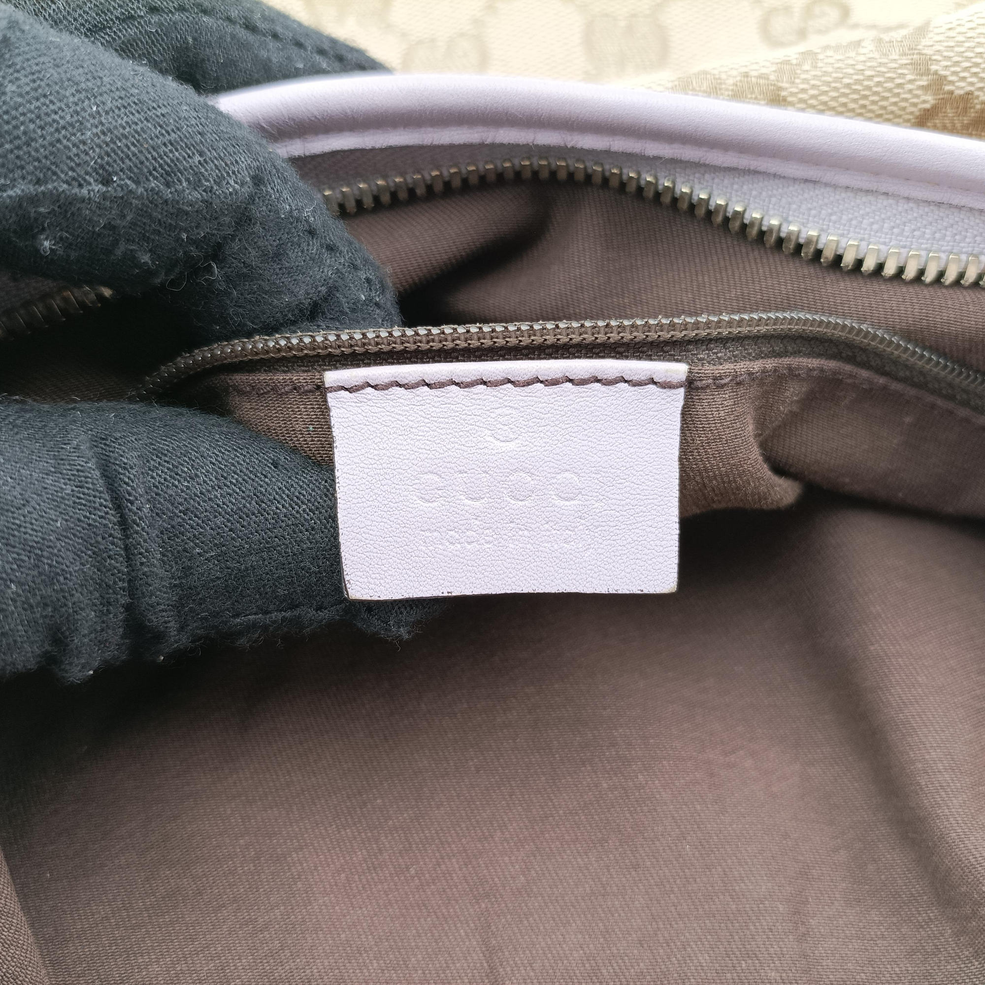 Pre-owned Gucci Princy Purple × Beige Leather×Canvas 204939 shoulderbag | stylenewstar