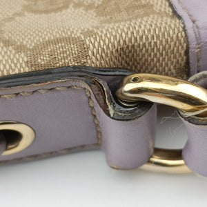 Pre-owned Gucci Princy Purple × Beige Leather×Canvas 204939 shoulderbag | stylenewstar