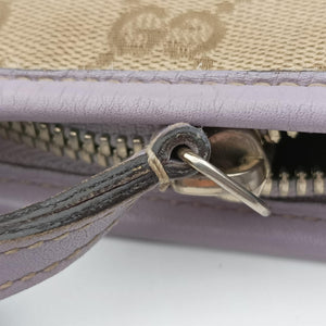 Pre-owned Gucci Princy Purple × Beige Leather×Canvas 204939 shoulderbag | stylenewstar