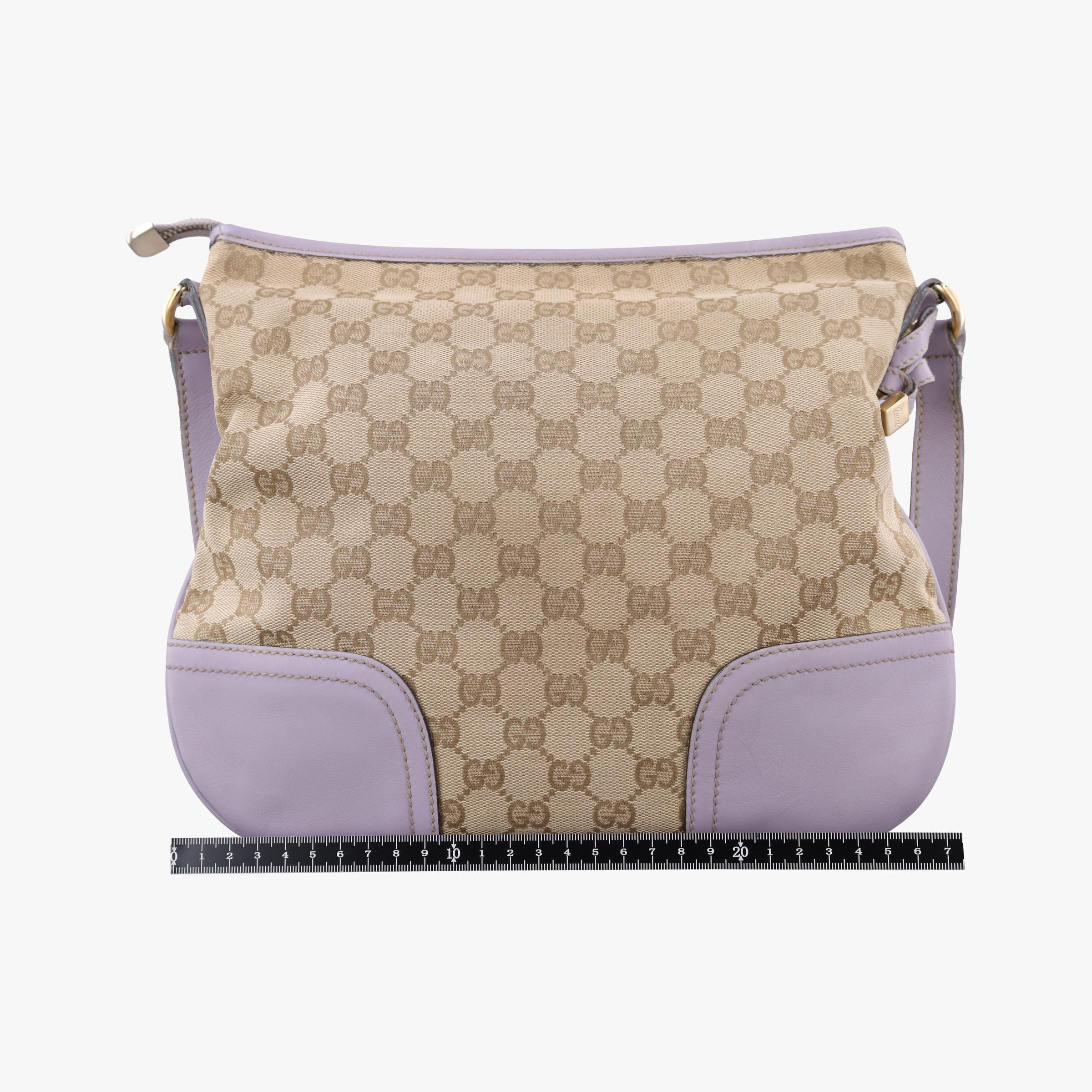 Pre-owned Gucci Princy Purple × Beige Leather×Canvas 204939 shoulderbag | stylenewstar