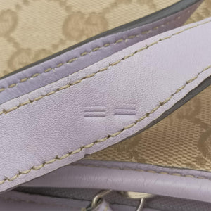 Pre-owned Gucci Princy Purple × Beige Leather×Canvas 204939 shoulderbag | stylenewstar