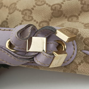 Pre-owned Gucci Princy Purple × Beige Leather×Canvas 204939 shoulderbag | stylenewstar