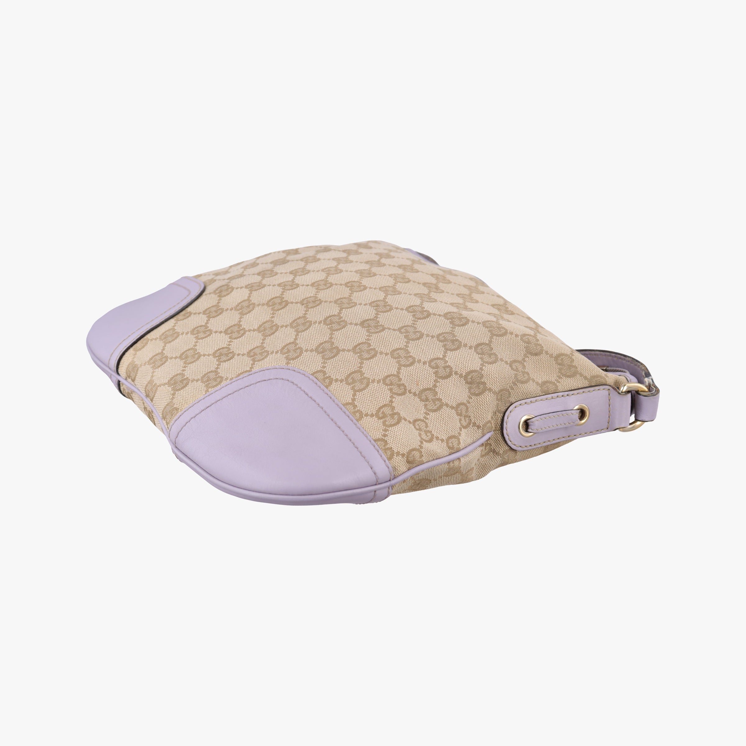 Pre-owned Gucci Princy Purple × Beige Leather×Canvas 204939 shoulderbag | stylenewstar