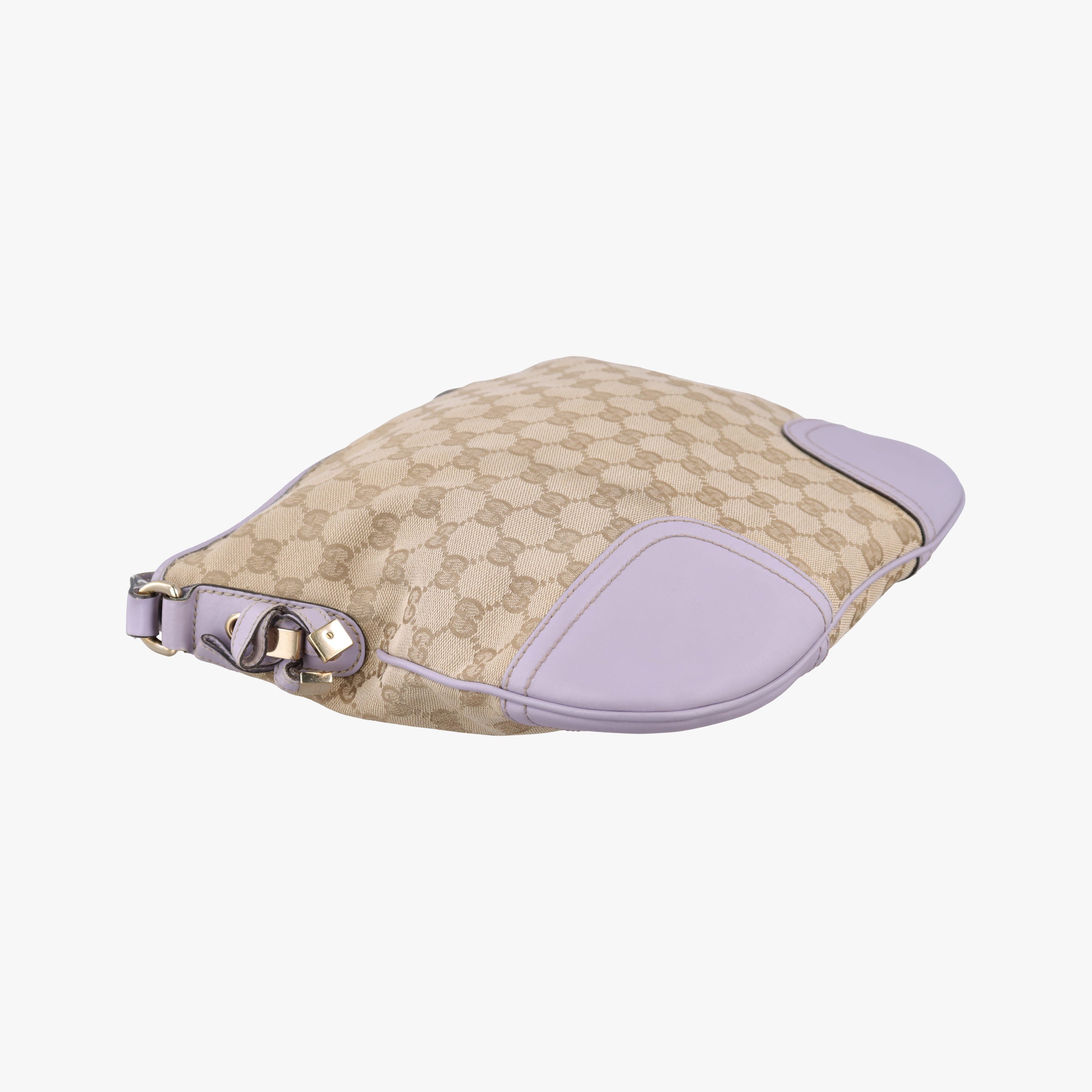 Pre-owned Gucci Princy Purple × Beige Leather×Canvas 204939 shoulderbag | stylenewstar