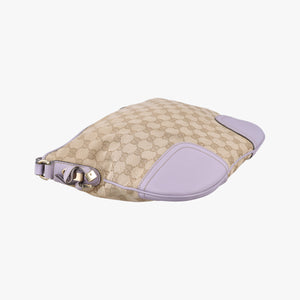Pre-owned Gucci Princy Purple × Beige Leather×Canvas 204939 shoulderbag | stylenewstar