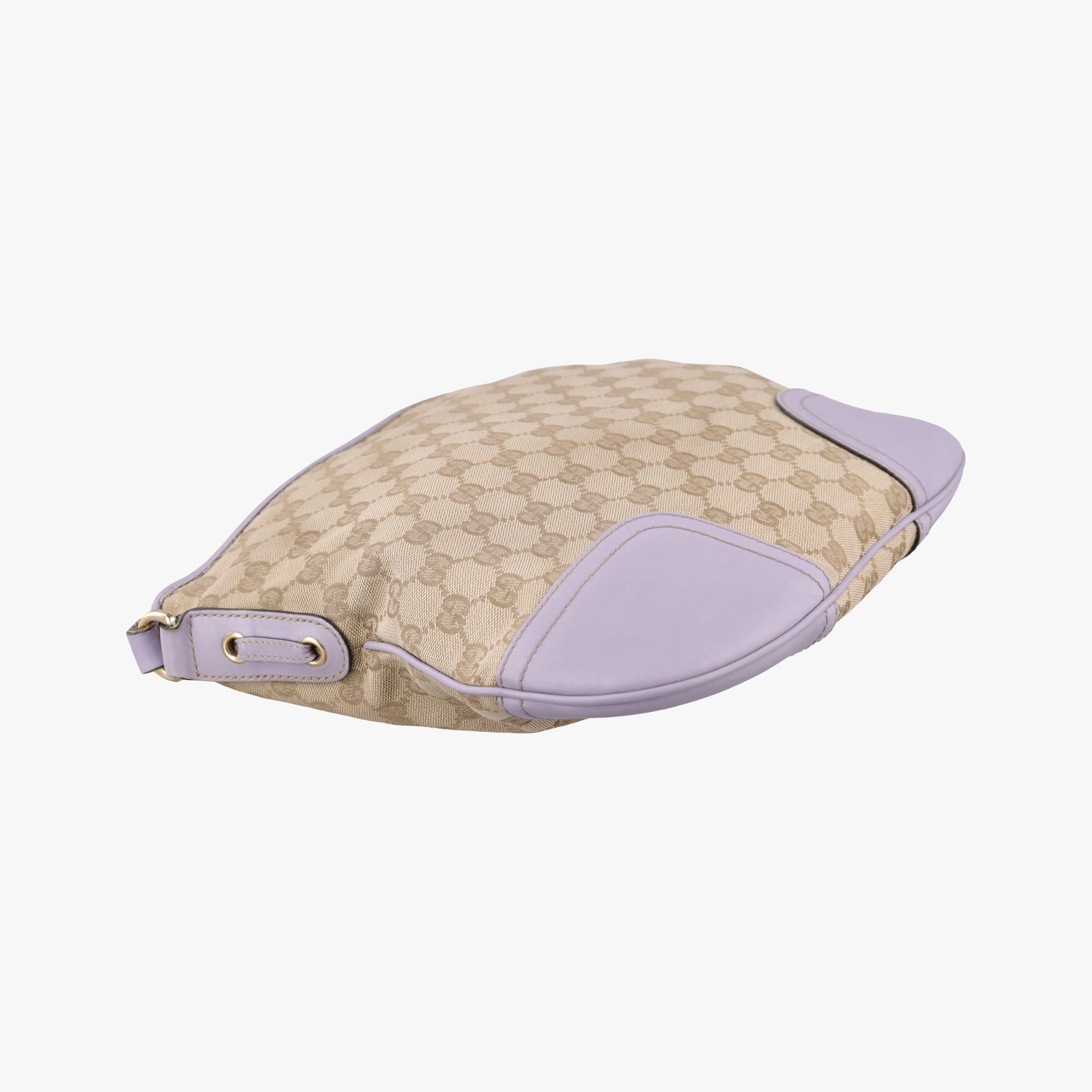 Pre-owned Gucci Princy Purple × Beige Leather×Canvas 204939 shoulderbag | stylenewstar