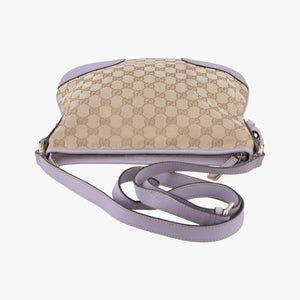 Pre-owned Gucci Princy Purple × Beige Leather×Canvas 204939 shoulderbag | stylenewstar