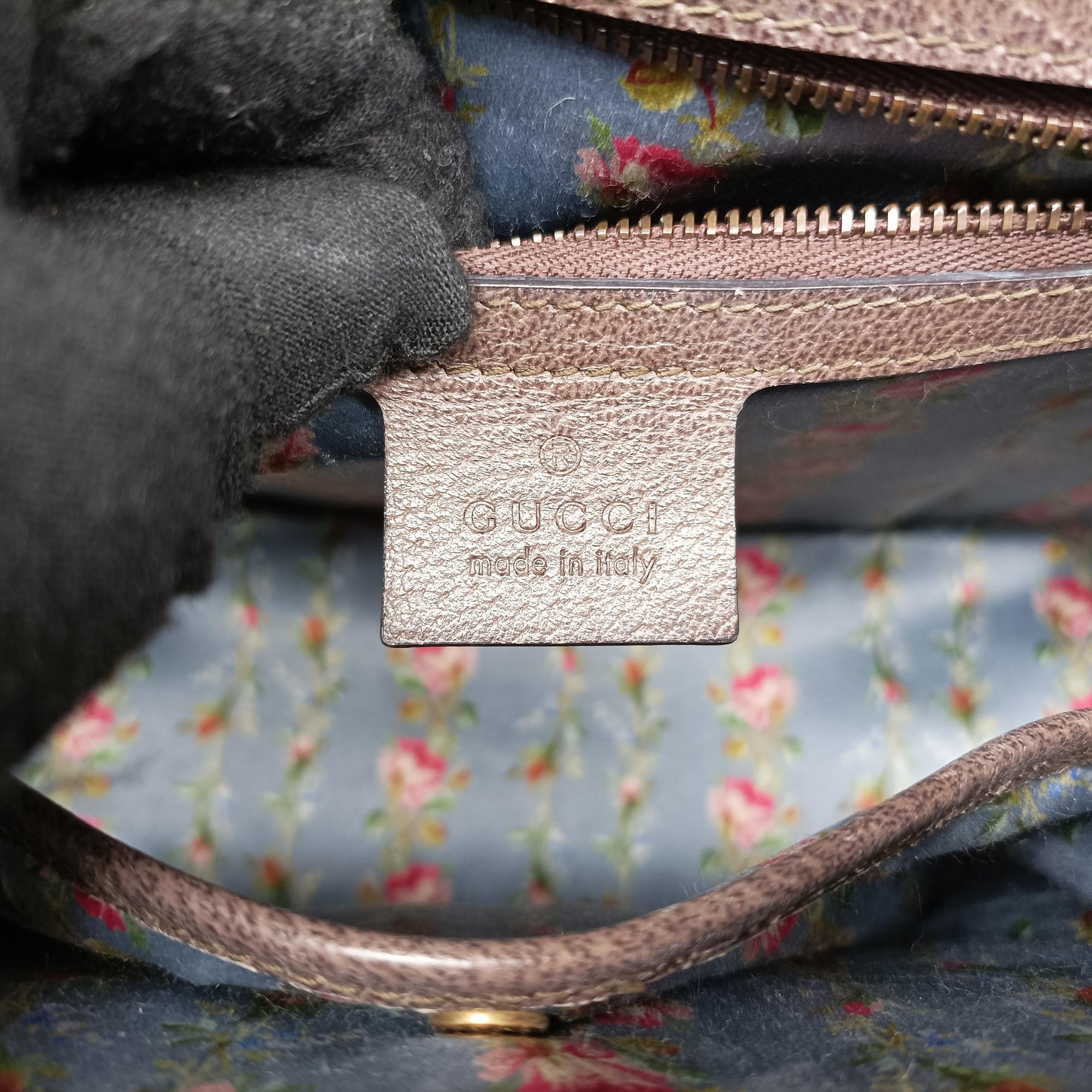 Pre-owned Gucci Bamboo Web butterfly Brown×Multicolour leather 488691 shoulderbag | stylenewstar