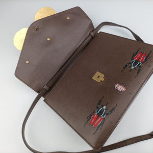 Pre-owned Gucci Bamboo Web butterfly Brown×Multicolour leather 488691 shoulderbag | stylenewstar