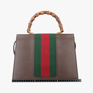 Pre-owned Gucci Bamboo Web butterfly Brown×Multicolour leather 488691 shoulderbag | stylenewstar