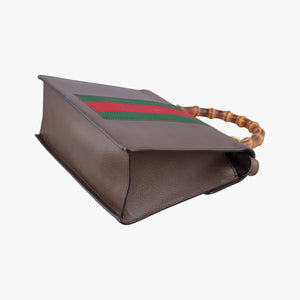 Pre-owned Gucci Bamboo Web butterfly Brown×Multicolour leather 488691 shoulderbag | stylenewstar