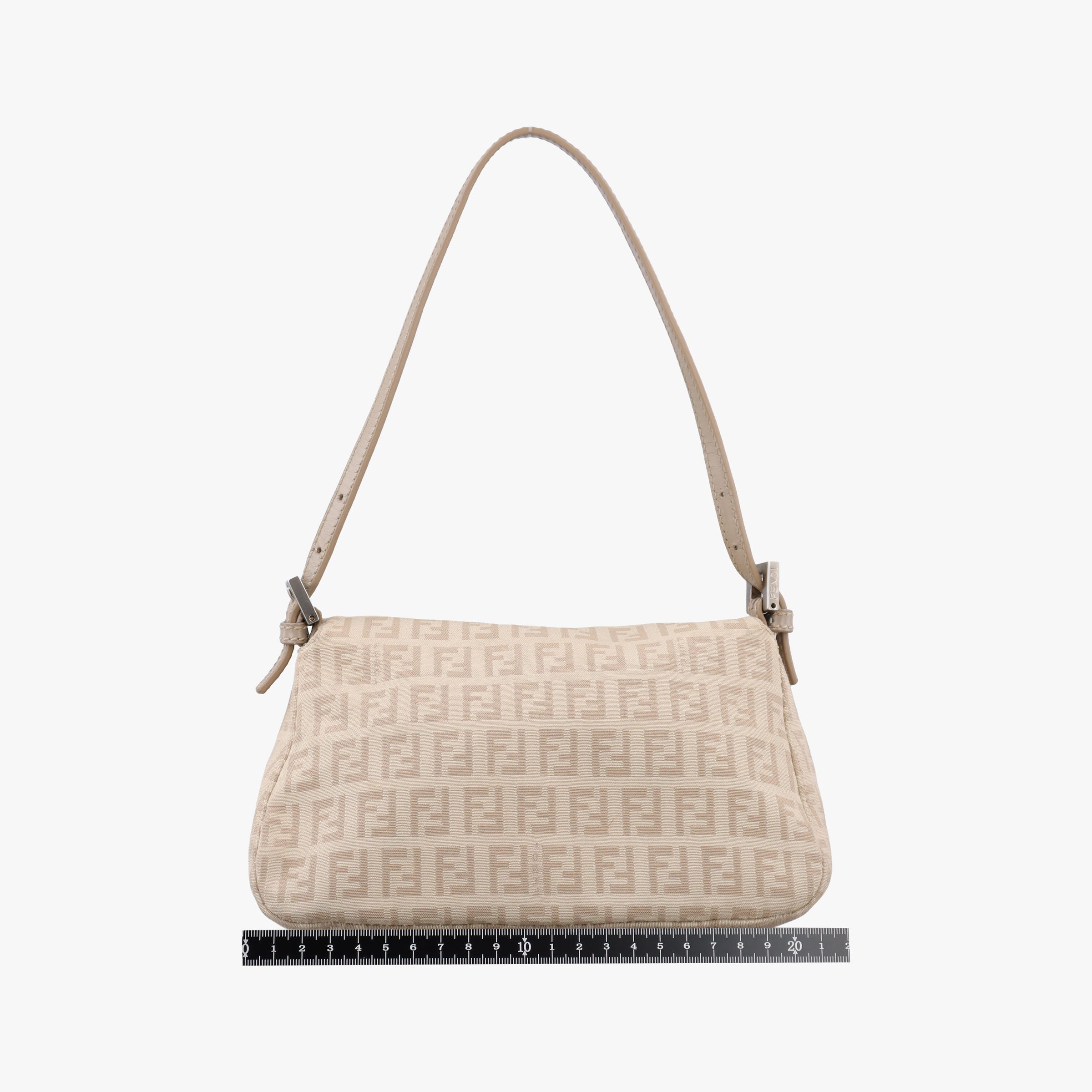 Pre-owned Fendi Baguette Beige Jacquard 8BR180 shoulderbag | stylenewstar