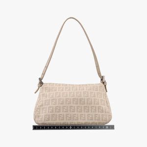 Pre-owned Fendi Baguette Beige Jacquard 8BR180 shoulderbag | stylenewstar