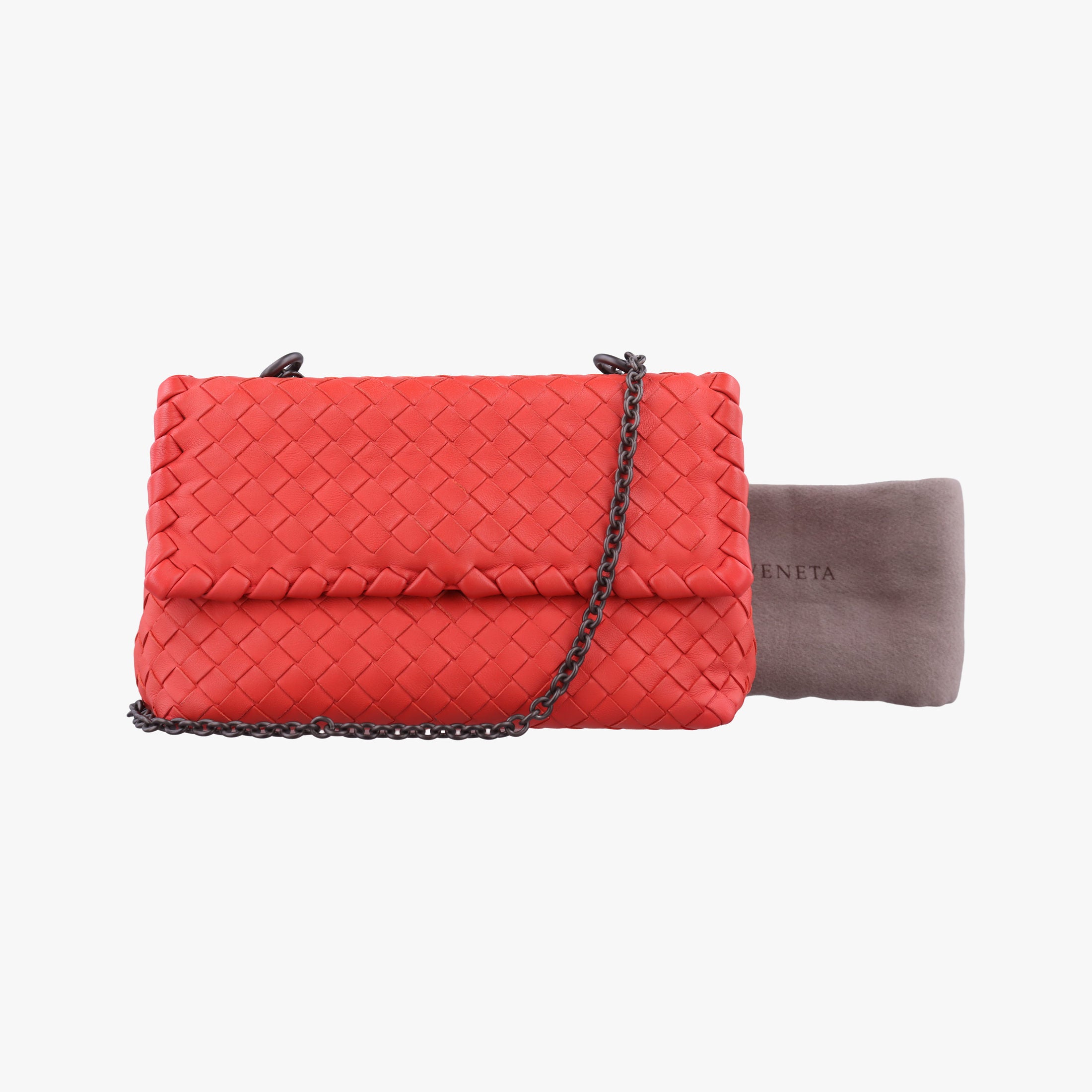 Secondhand Bottega Veneta Intrecciato Olimpia Orange lambskin  shoulderbag | stylenewstar