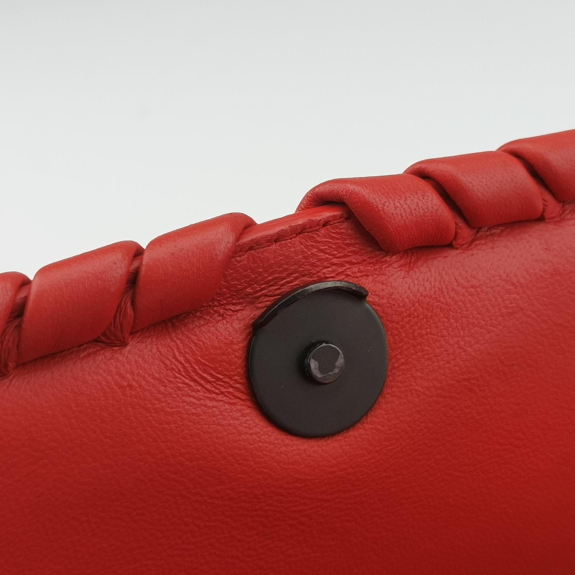 Secondhand Bottega Veneta Intrecciato Olimpia Orange lambskin  shoulderbag | stylenewstar