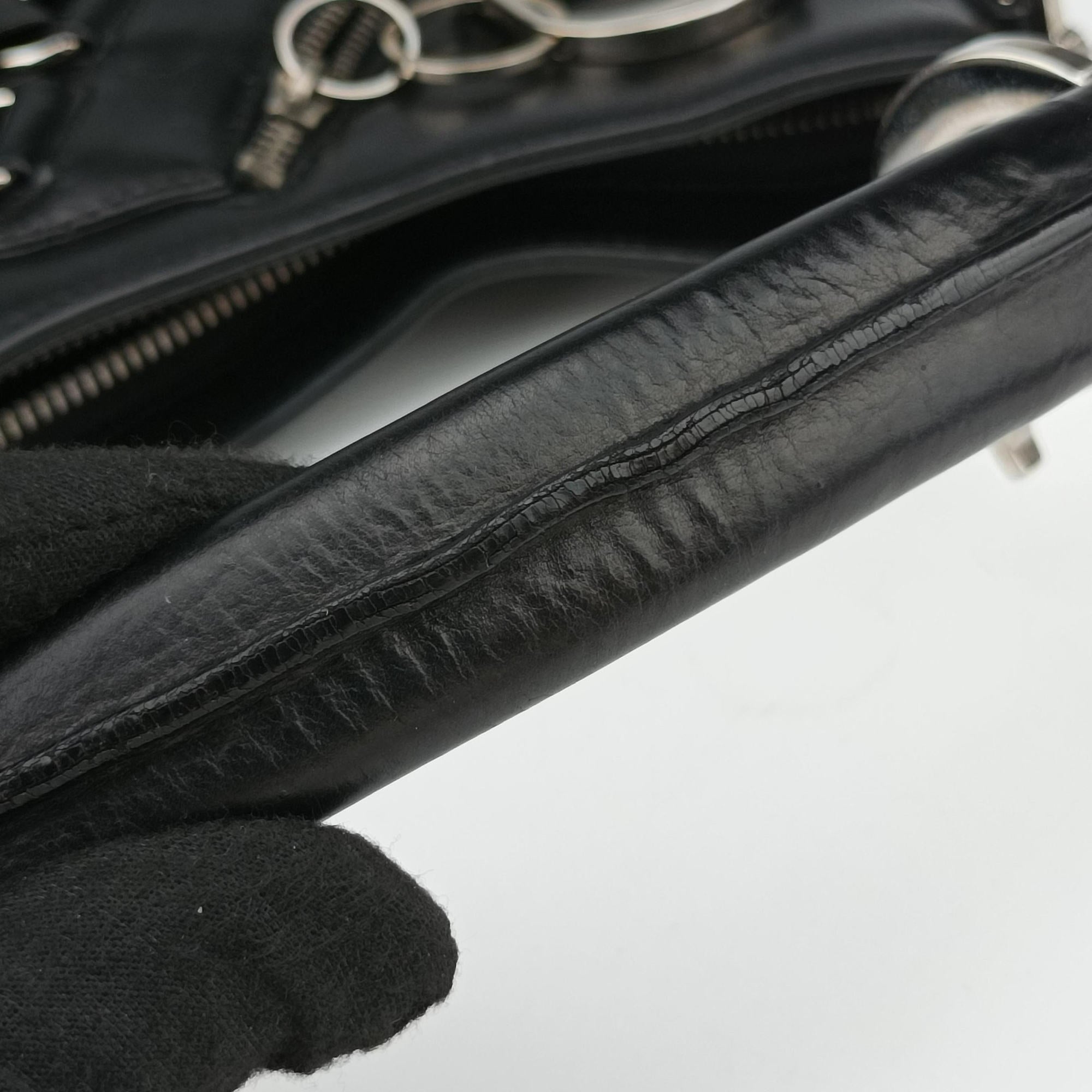 Pre-owned Christian Dior Corset Hobo Black Leather  handbag | stylenewstar