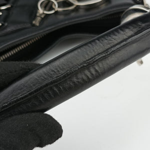 Pre-owned Christian Dior Corset Hobo Black Leather  handbag | stylenewstar