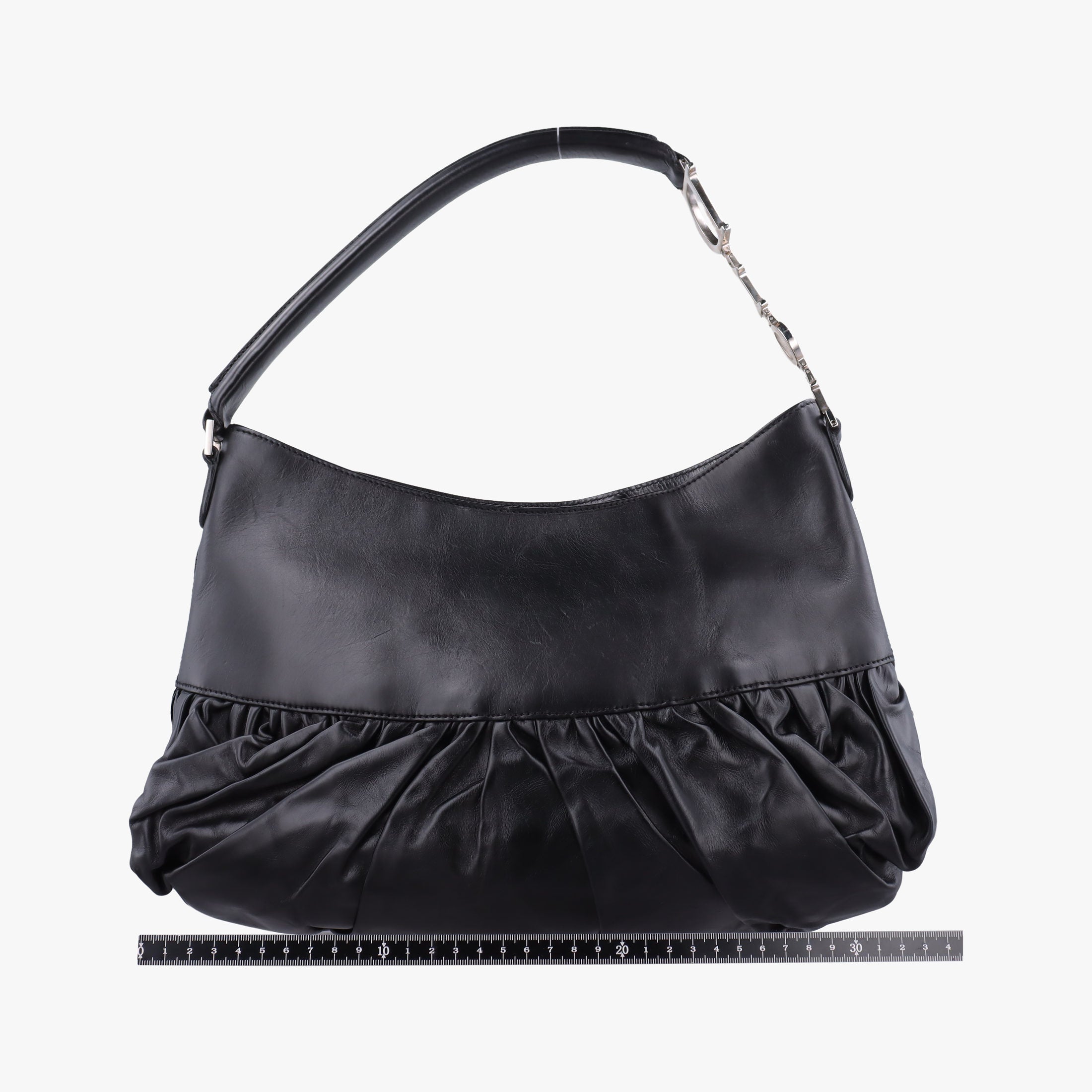 Pre-owned Christian Dior Corset Hobo Black Leather  handbag | stylenewstar