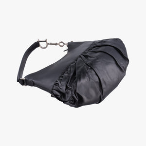 Pre-owned Christian Dior Corset Hobo Black Leather  handbag | stylenewstar